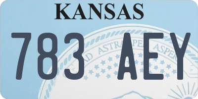 KS license plate 783AEY