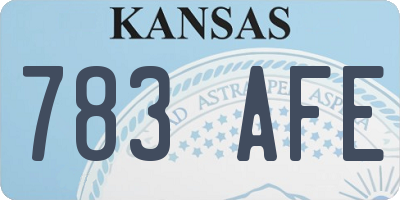 KS license plate 783AFE