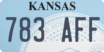 KS license plate 783AFF