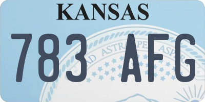KS license plate 783AFG