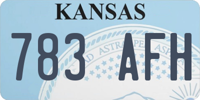 KS license plate 783AFH