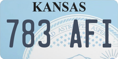 KS license plate 783AFI