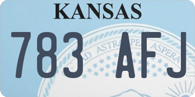 KS license plate 783AFJ