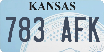 KS license plate 783AFK