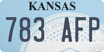 KS license plate 783AFP
