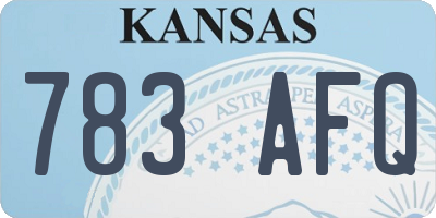 KS license plate 783AFQ