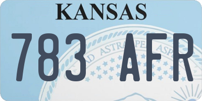 KS license plate 783AFR