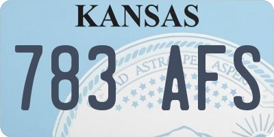 KS license plate 783AFS