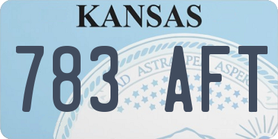 KS license plate 783AFT
