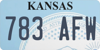 KS license plate 783AFW