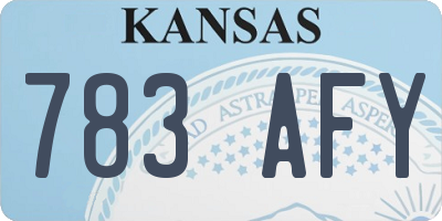 KS license plate 783AFY