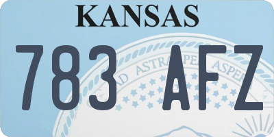 KS license plate 783AFZ