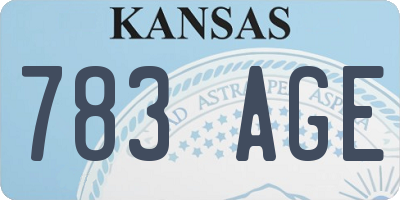 KS license plate 783AGE