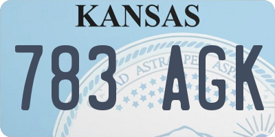 KS license plate 783AGK