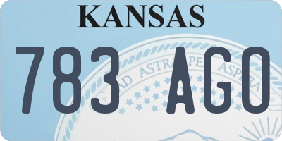 KS license plate 783AGO