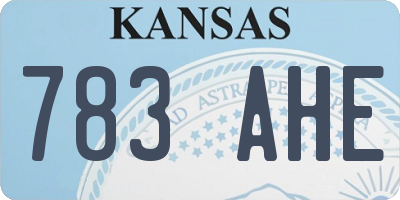 KS license plate 783AHE