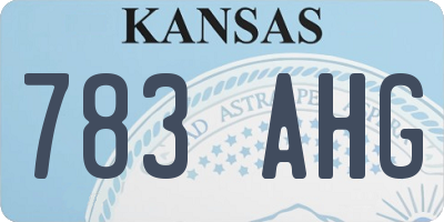 KS license plate 783AHG