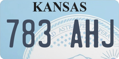 KS license plate 783AHJ