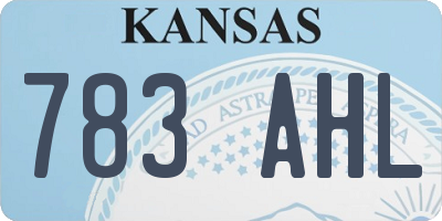 KS license plate 783AHL