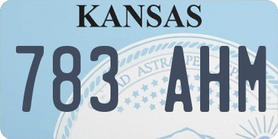 KS license plate 783AHM