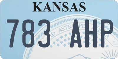 KS license plate 783AHP
