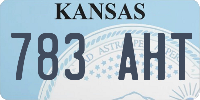 KS license plate 783AHT