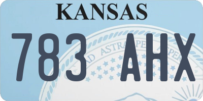 KS license plate 783AHX