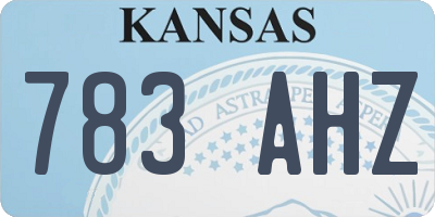 KS license plate 783AHZ