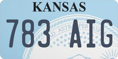 KS license plate 783AIG