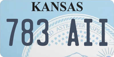 KS license plate 783AII
