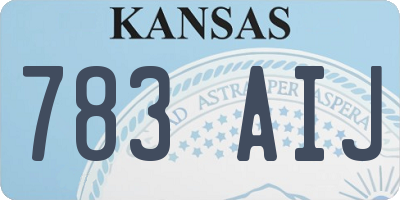 KS license plate 783AIJ