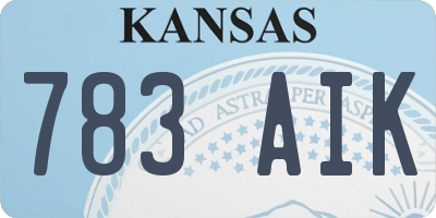 KS license plate 783AIK