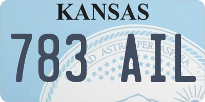 KS license plate 783AIL