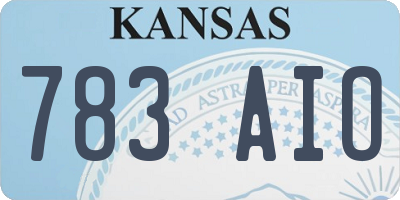 KS license plate 783AIO