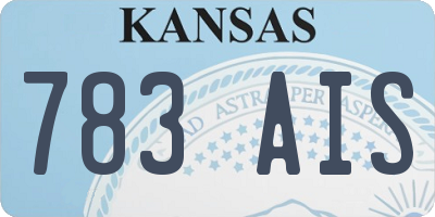 KS license plate 783AIS