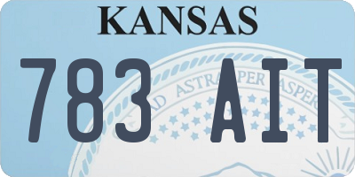 KS license plate 783AIT
