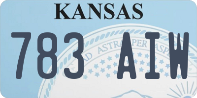 KS license plate 783AIW