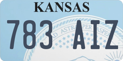 KS license plate 783AIZ