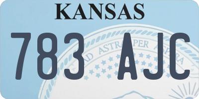 KS license plate 783AJC