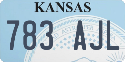 KS license plate 783AJL