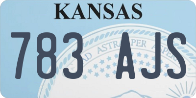 KS license plate 783AJS