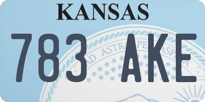 KS license plate 783AKE