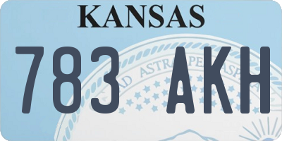 KS license plate 783AKH