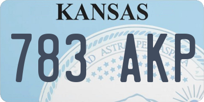 KS license plate 783AKP