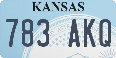 KS license plate 783AKQ