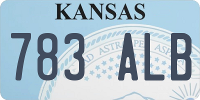 KS license plate 783ALB