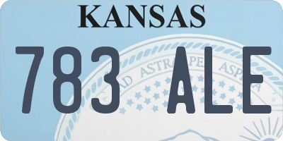 KS license plate 783ALE