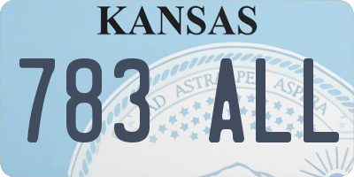 KS license plate 783ALL