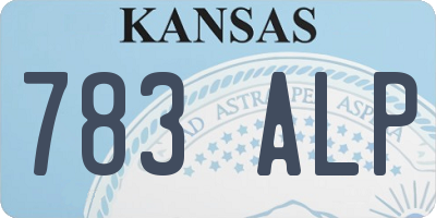 KS license plate 783ALP