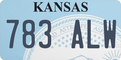 KS license plate 783ALW